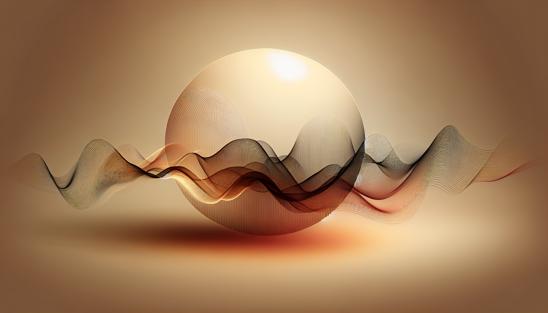 Abstract warm sound wave visualization