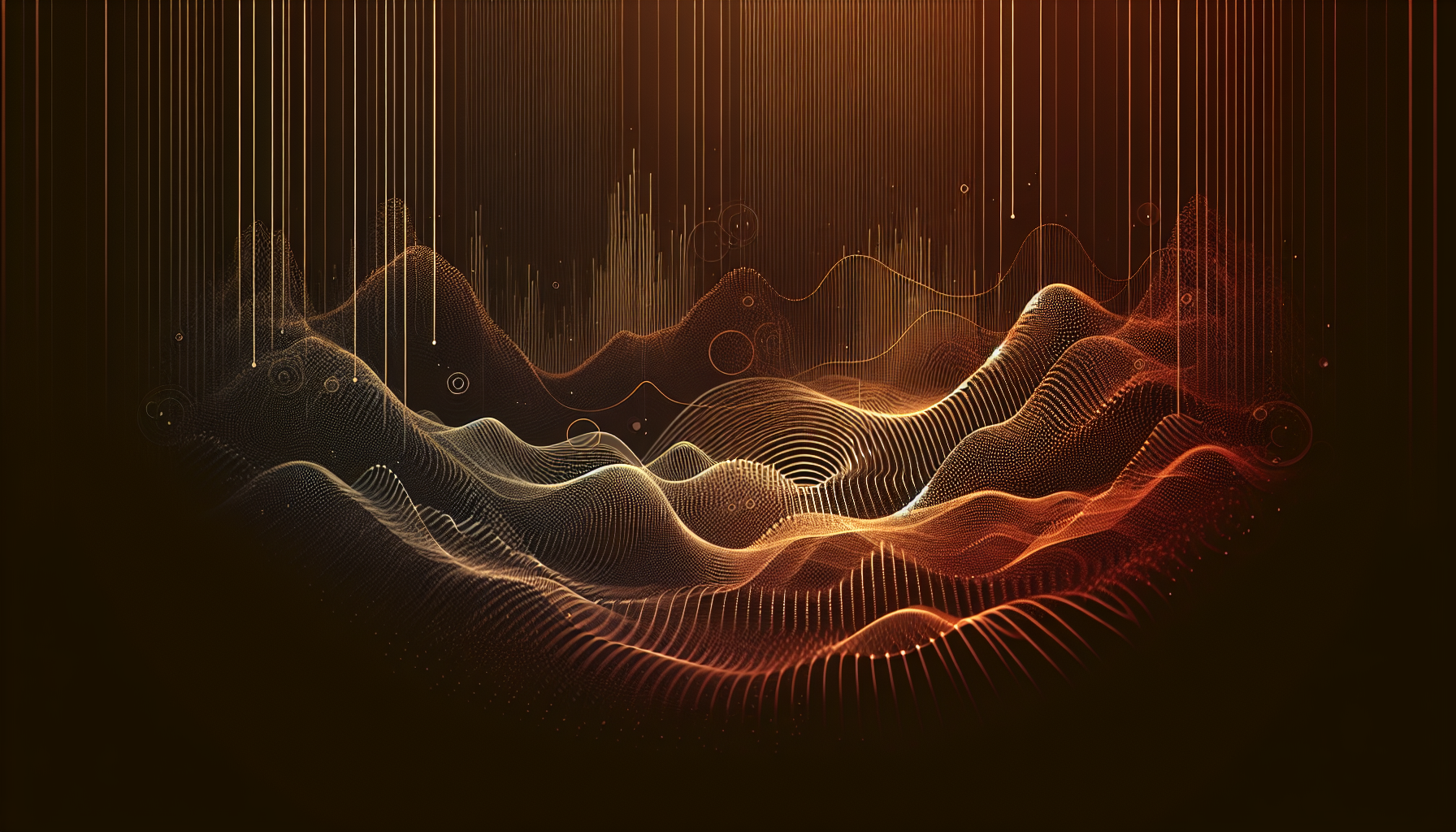 Abstract amber sound waves visualization