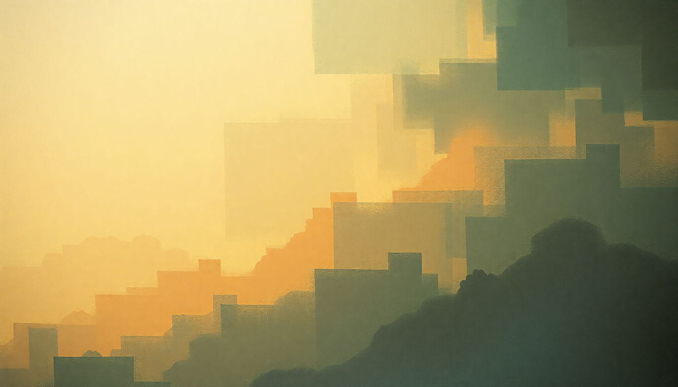 Fan-driven abstract illustration evoking the emotional arc of A Cry for Everyone by Gentle Giant