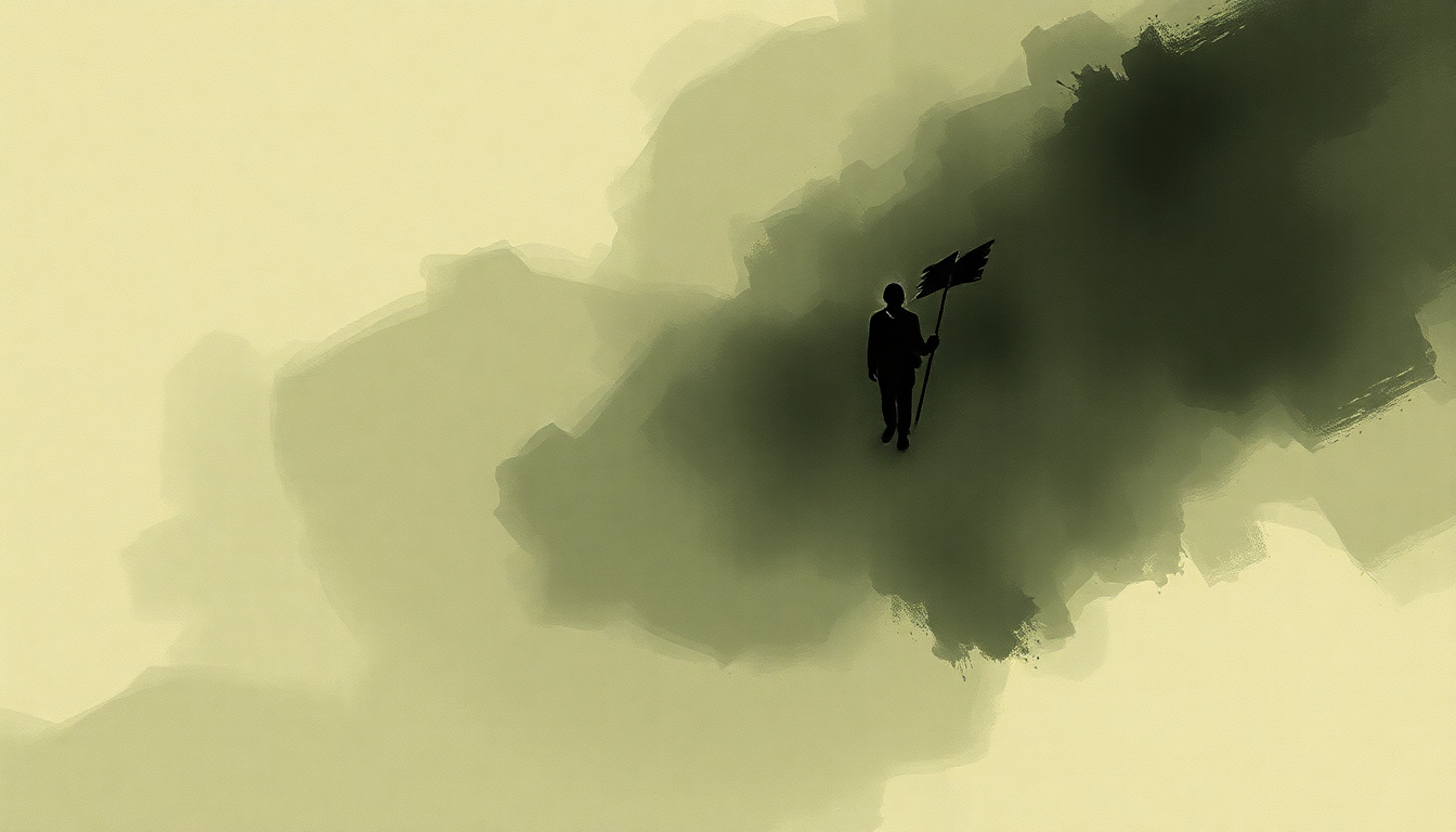 Fan-driven abstract illustration evoking the emotional arc of A Single Tear by Converge