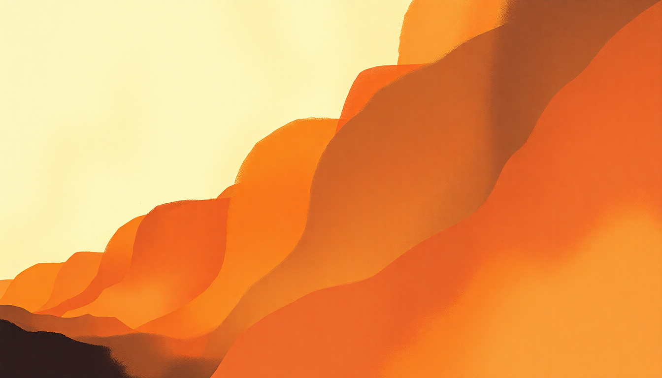 Fan-driven abstract illustration evoking the emotional arc of A Somerset Rhapsody by Gustav Holst