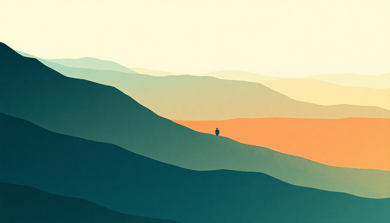 Fan-driven abstract illustration evoking the emotional arc of Acres Wild by Jethro Tull