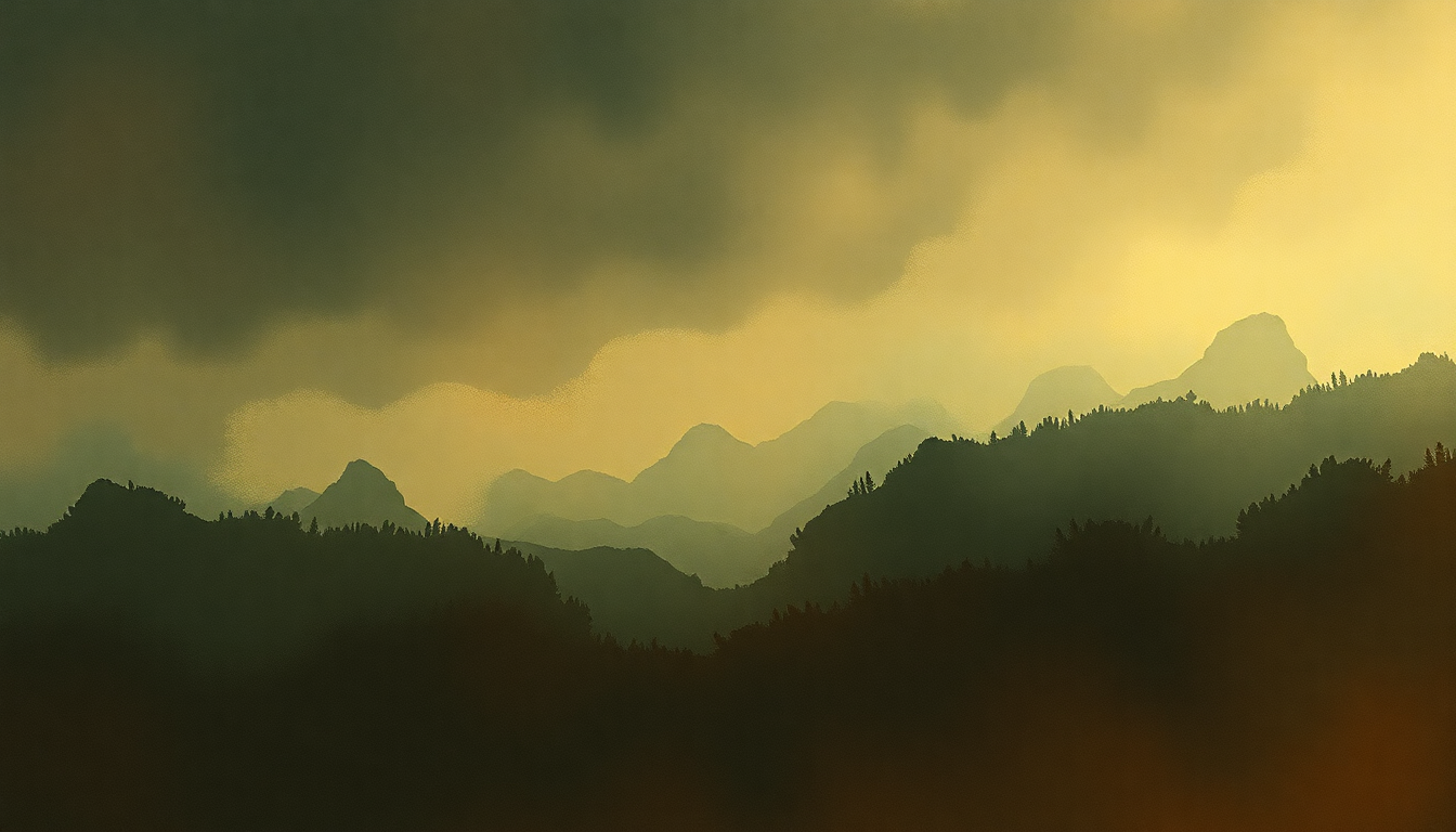 Fan-driven abstract illustration evoking the emotional arc of Adagio from Symphony No. 10 by Gustav Mahler