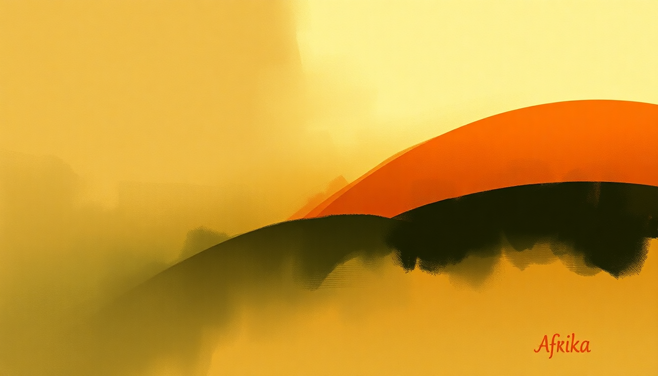 Fan-driven abstract illustration evoking the emotional arc of Afrika by Salif Keita