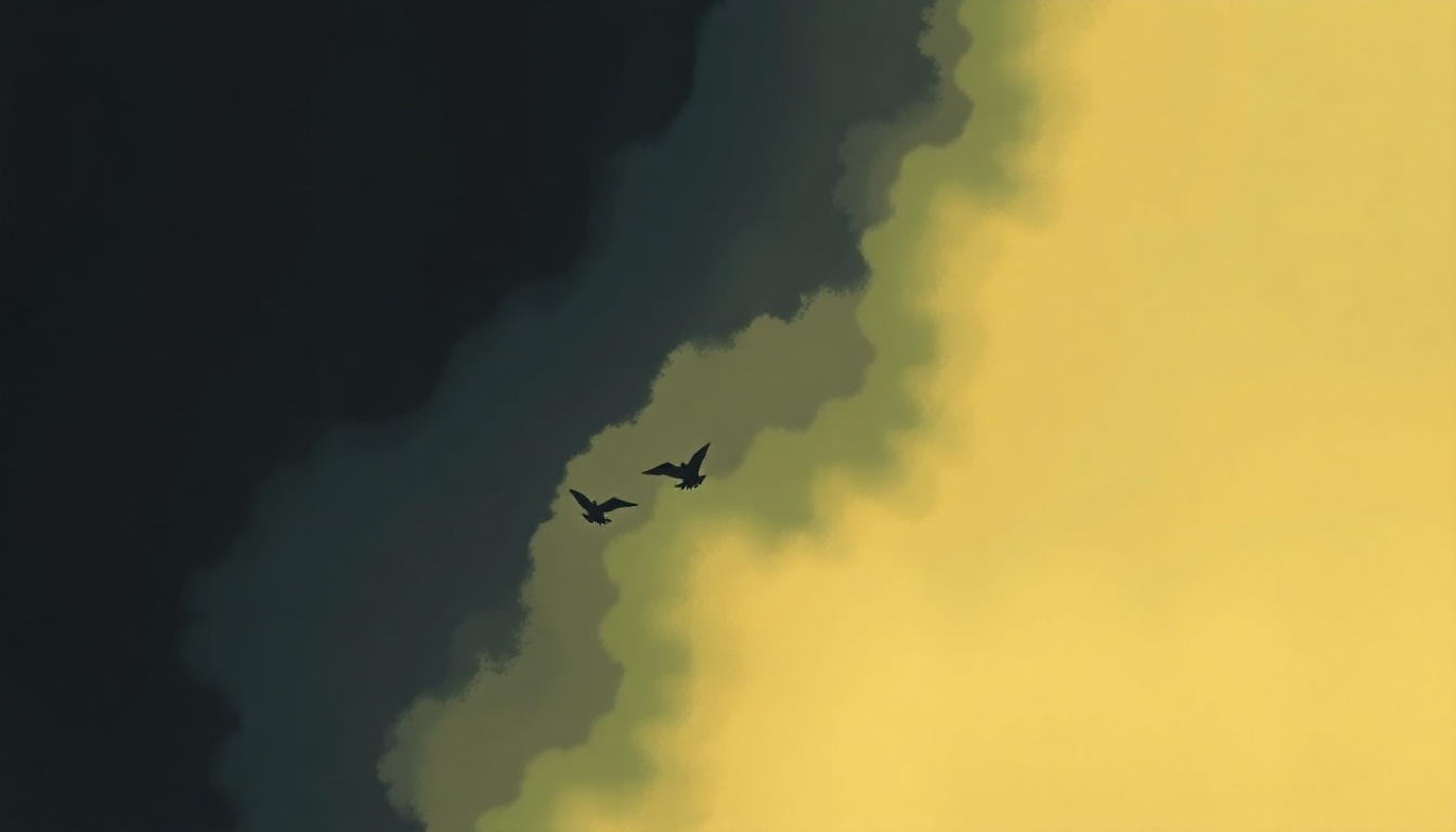 Fan-driven abstract illustration evoking the emotional arc of After the Laughter by Wu-Tang Clan