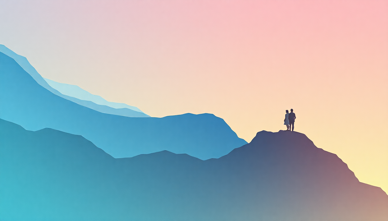 Fan-driven abstract illustration evoking the emotional arc of Air Born by Camel