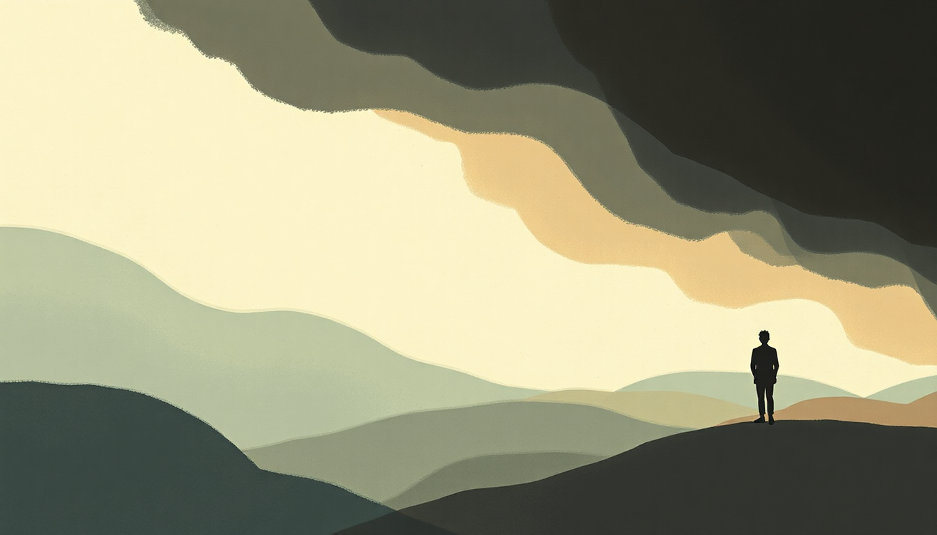 Fan-driven abstract illustration evoking the emotional arc of All Along by Perfume Genius