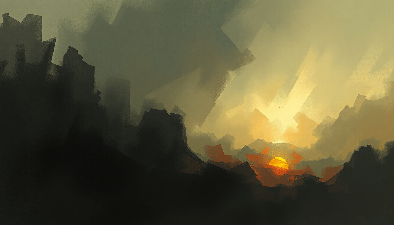 Fan-driven abstract illustration evoking the emotional arc of All the Heavy Lifting by Mastodon