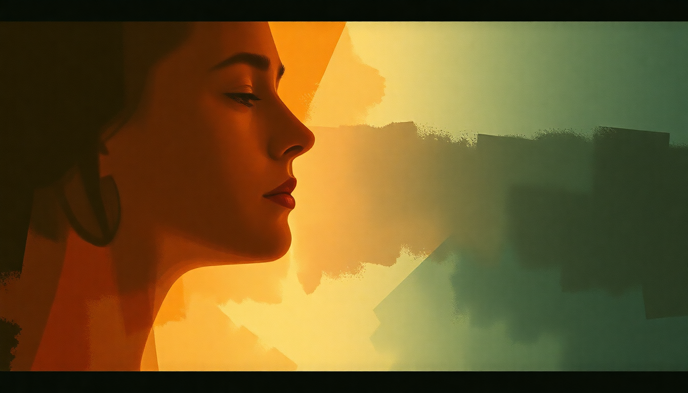 Fan-driven abstract illustration evoking the emotional arc of Amal Hayati by Umm Kulthum