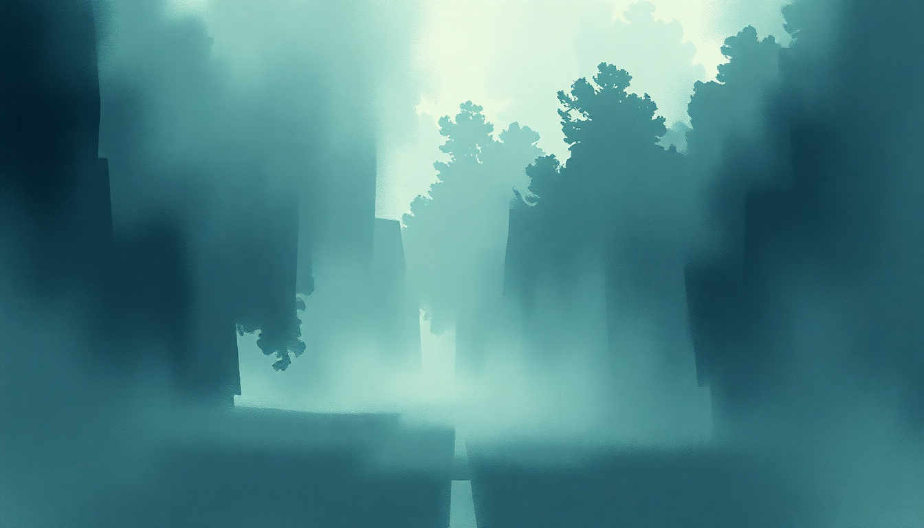 Fan-driven abstract illustration evoking the emotional arc of And It Rained All Night by Thom Yorke