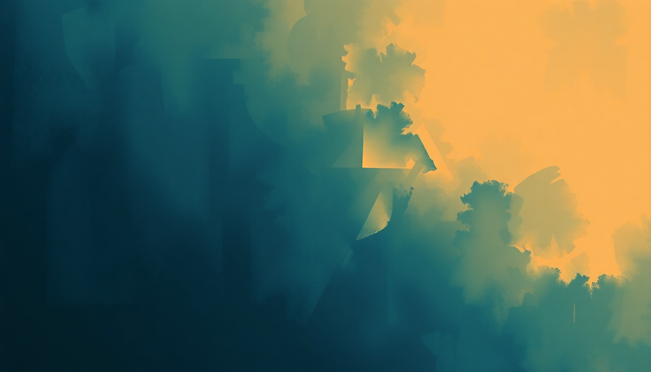 Fan-driven abstract illustration evoking the emotional arc of And Then She Stopped by Dizzy Gillespie