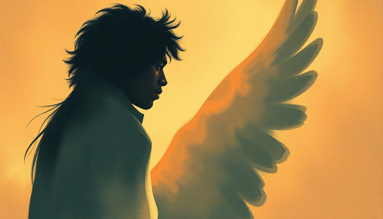 Fan-driven abstract illustration evoking the emotional arc of Angel by Jimi Hendrix