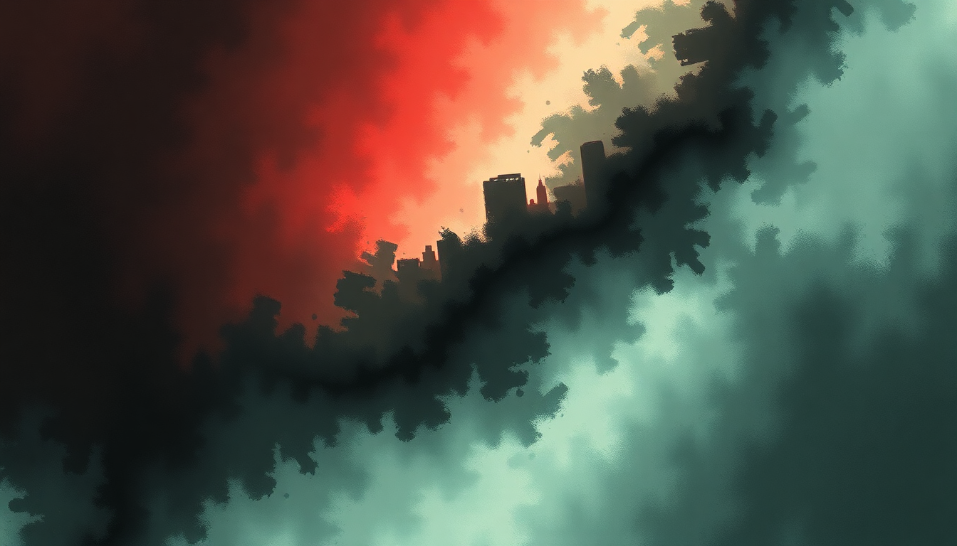 Fan-driven abstract illustration evoking the emotional arc of Anstromm-Feck 4 by Squarepusher