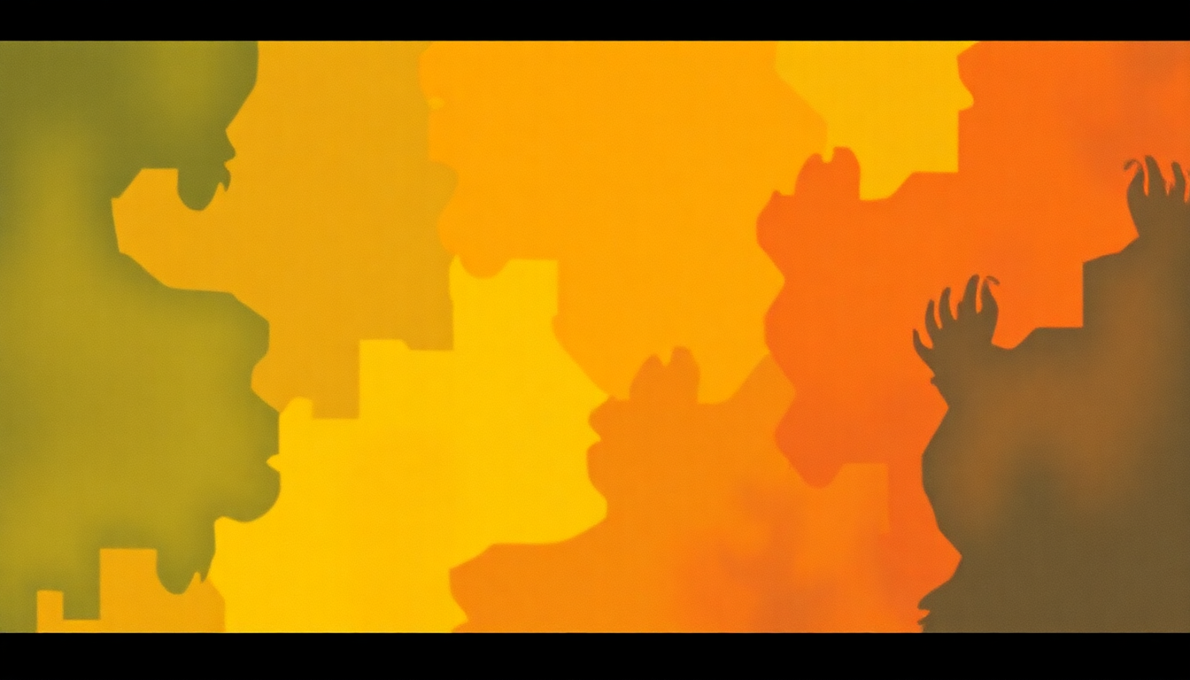 Fan-driven abstract illustration evoking the emotional arc of Anthrax by Gang of Four