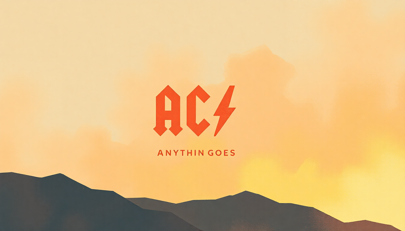 Fan-driven abstract illustration evoking the emotional arc of Anything Goes by AC/DC