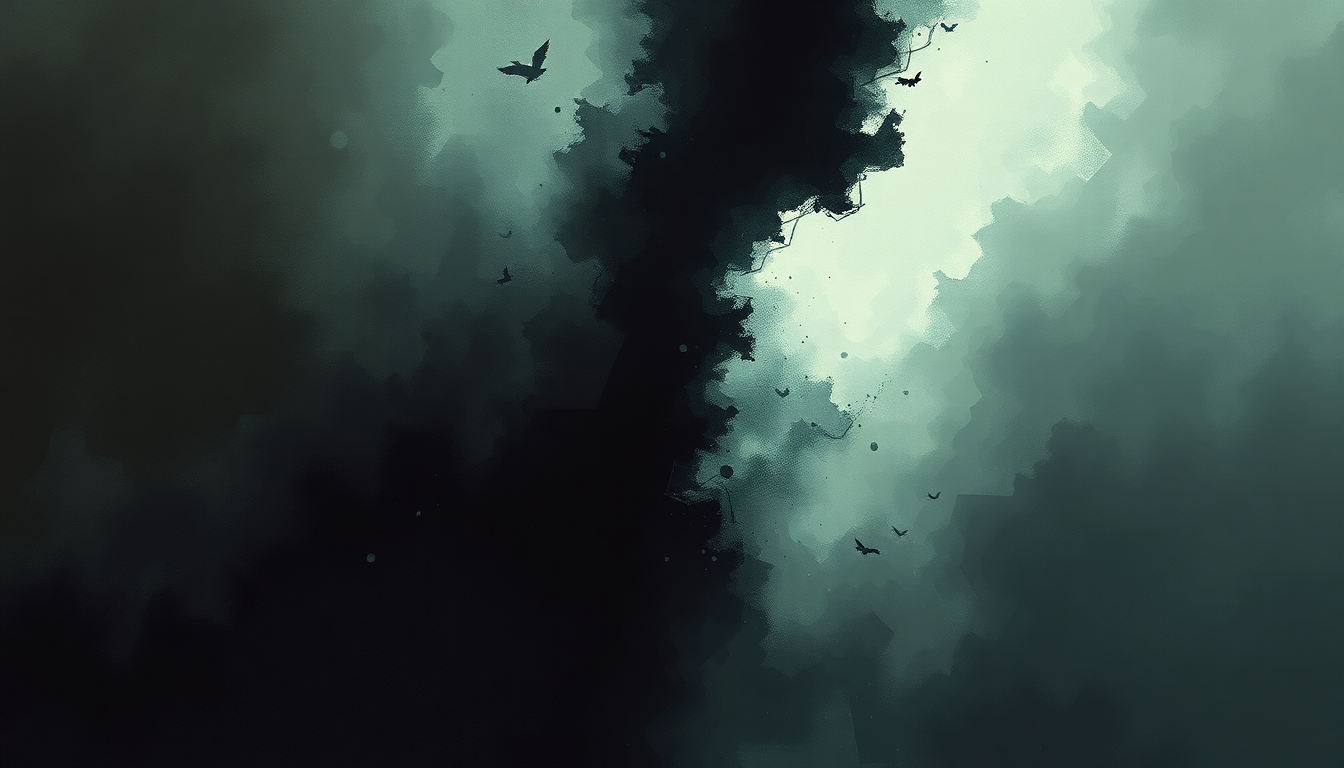 Fan-driven abstract illustration evoking the emotional arc of Ashes of the Wake by Lamb of God