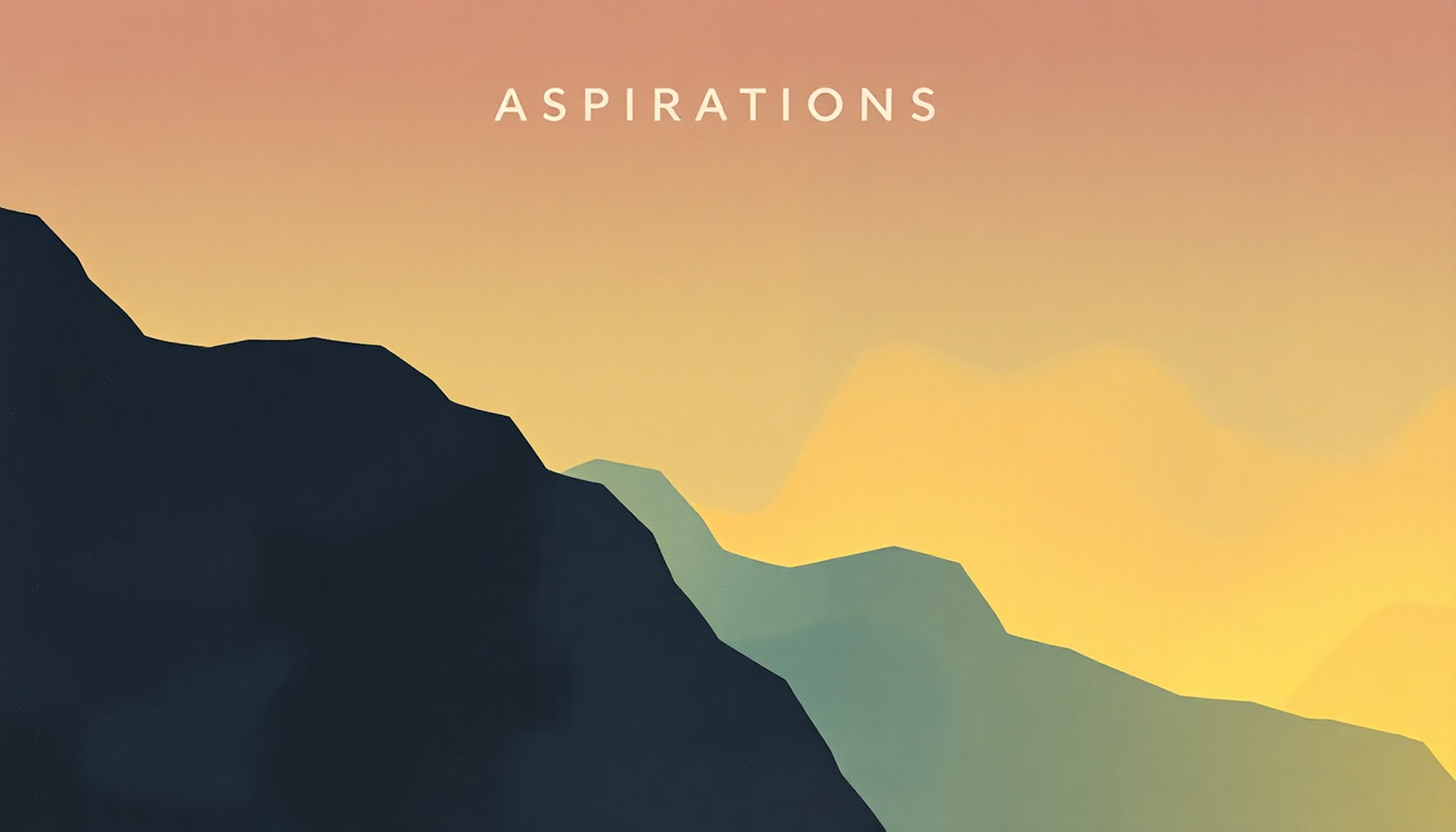 Fan-driven abstract illustration evoking the emotional arc of Aspirations by Gentle Giant