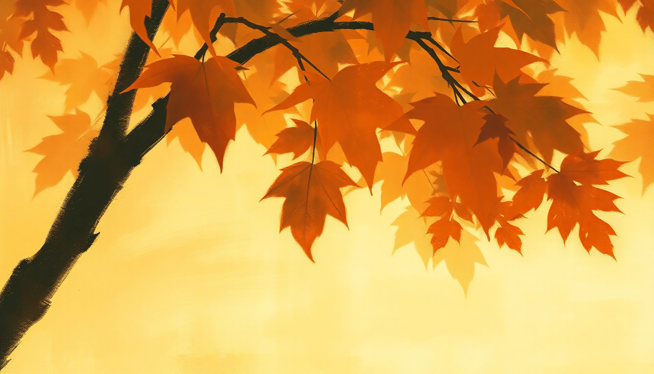 Fan-driven abstract illustration evoking the emotional arc of Autumn Leaves by Chet Baker