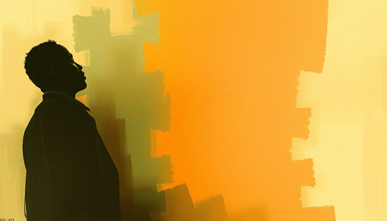 Fan-driven abstract illustration evoking the emotional arc of Bags Groove by Miles Davis