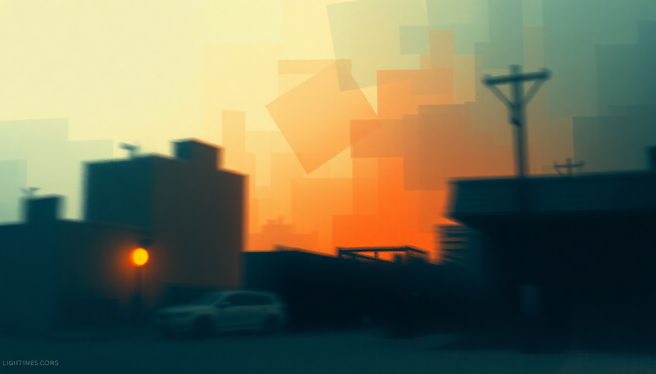 Fan-driven abstract illustration evoking the emotional arc of Baltimore Blues by Lightnin Hopkins