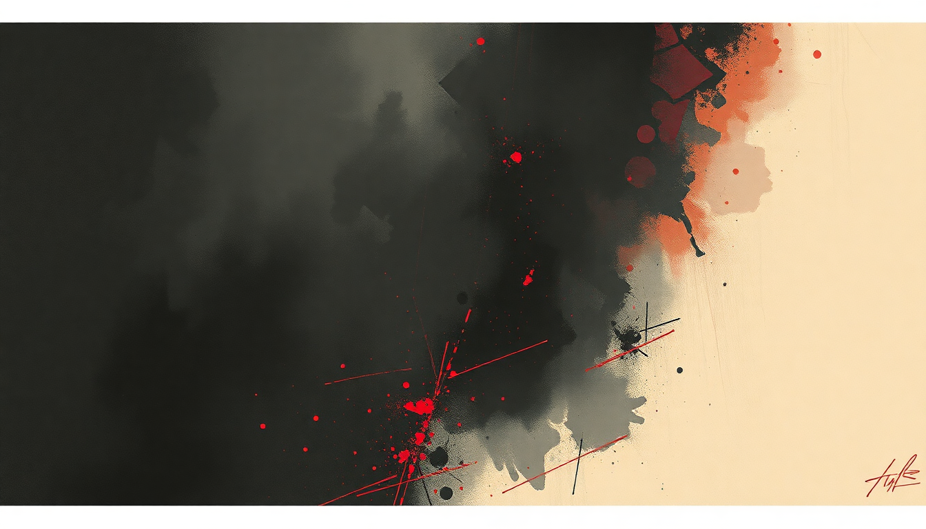 Fan-driven abstract illustration evoking the emotional arc of Bastard in Love by Black Flag