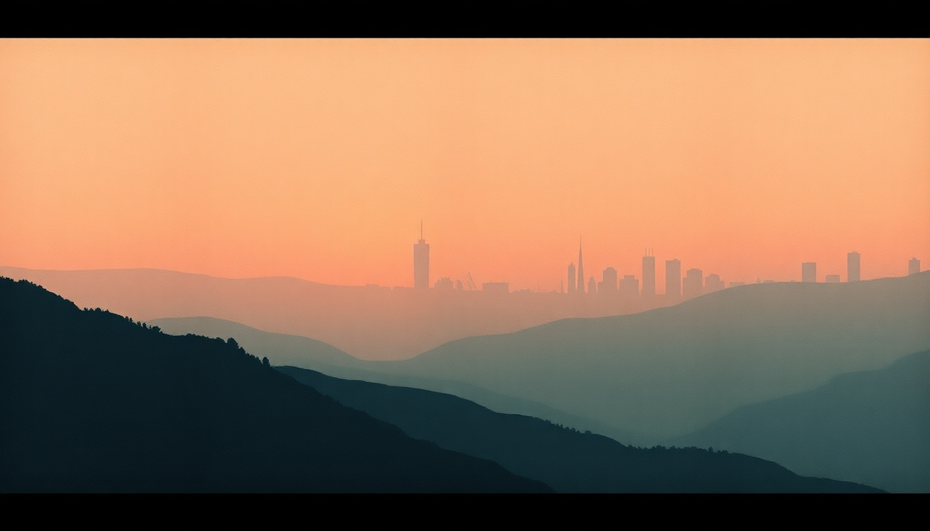 Fan-driven abstract illustration evoking the emotional arc of Bath County by Wednesday