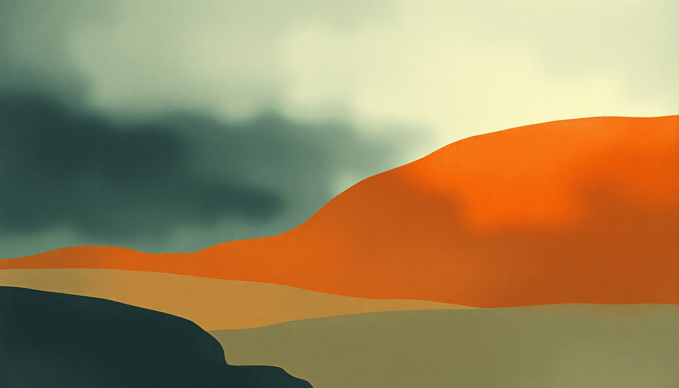 Fan-driven abstract illustration evoking the emotional arc of Beautiful Strangers by Kevin Morby