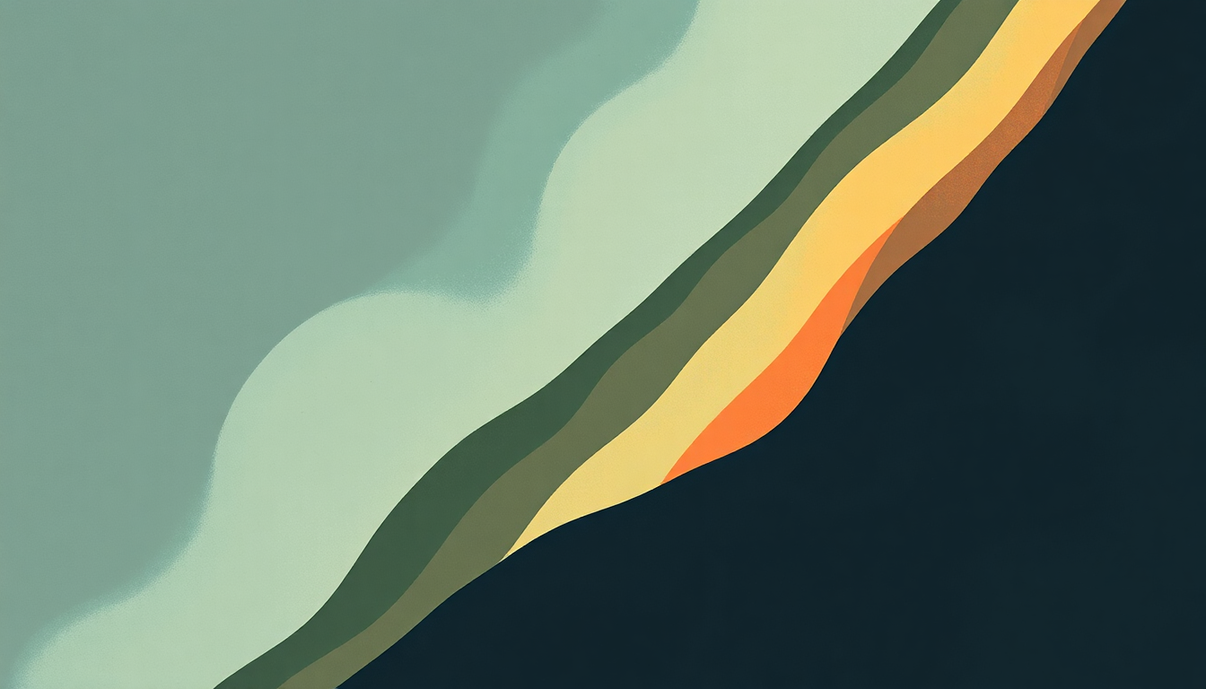 Fan-driven abstract illustration evoking the emotional arc of Beautiful Way by Beck