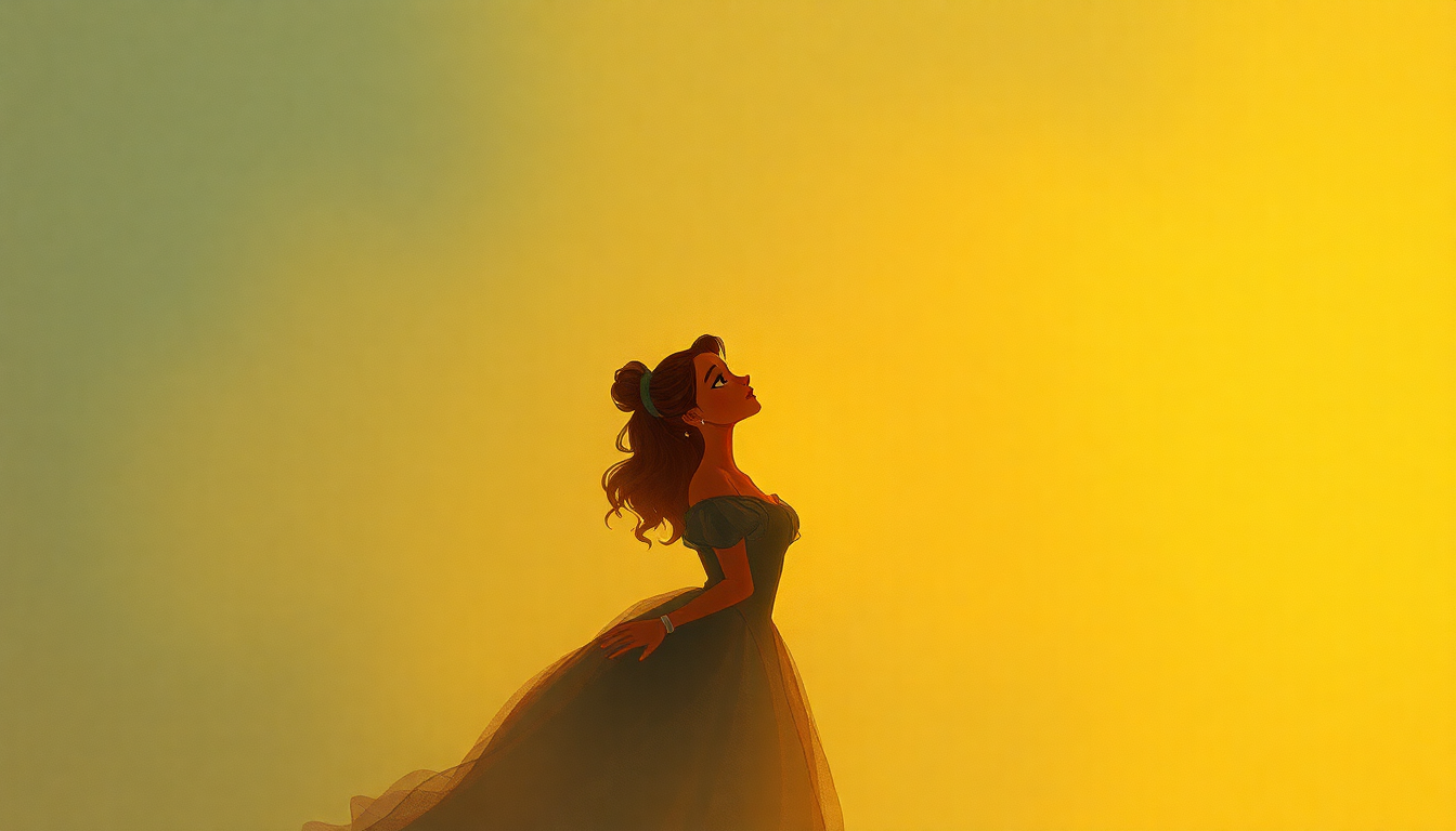 Fan-driven abstract illustration evoking the emotional arc of Beauty and the Beast by Disney