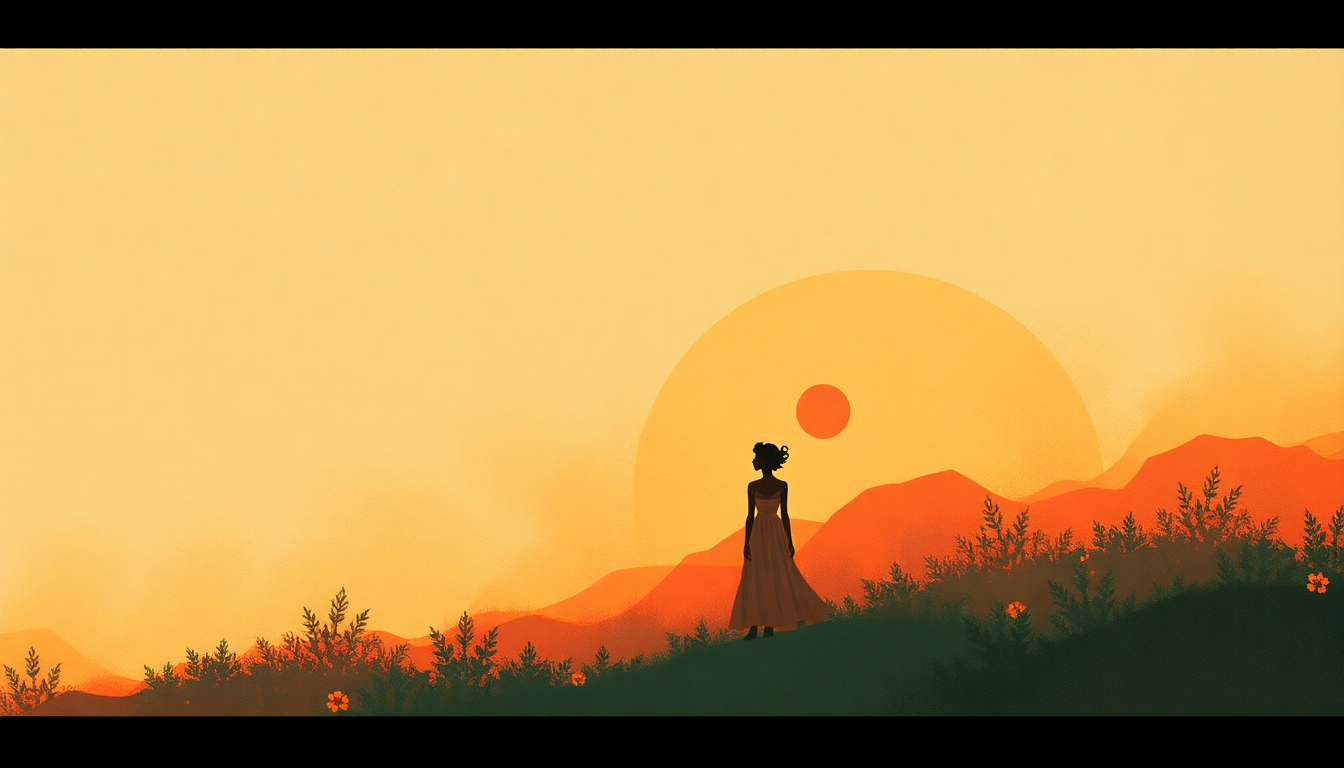 Fan-driven abstract illustration evoking the emotional arc of Beaux Dimanches by Amadou and Mariam