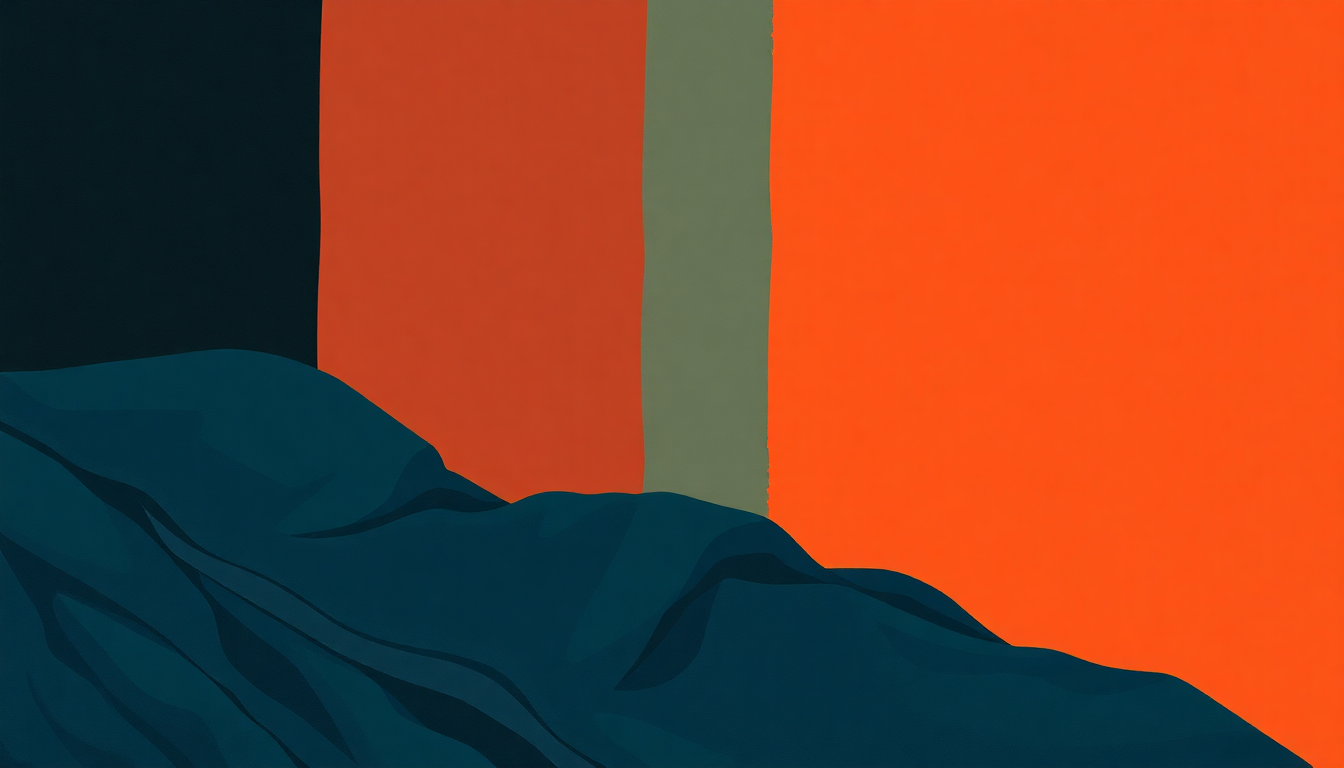 Fan-driven abstract illustration evoking the emotional arc of Bedsitter by Soft Cell