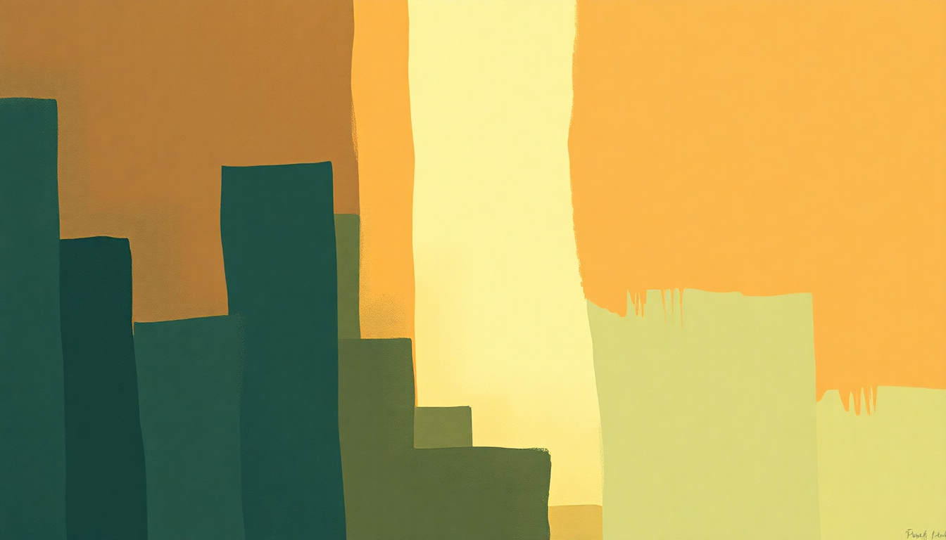 Fan-driven abstract illustration evoking the emotional arc of Berlin Got Blurry by Parquet Courts