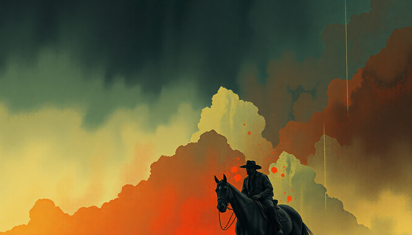 Fan-driven abstract illustration evoking the emotional arc of Best Clockmaker on Mars by Sturgill Simpson