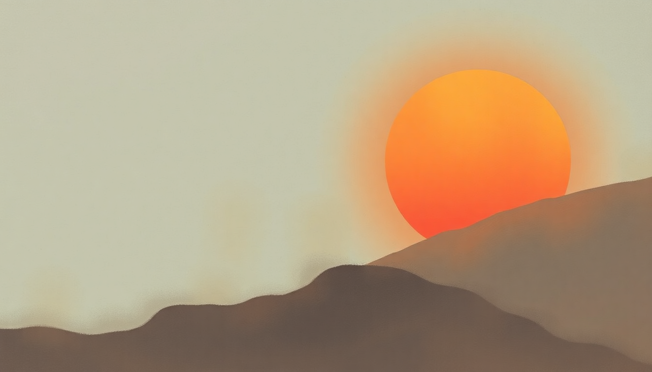 Fan-driven abstract illustration evoking the emotional arc of Big Hard Sun by Eddie Vedder