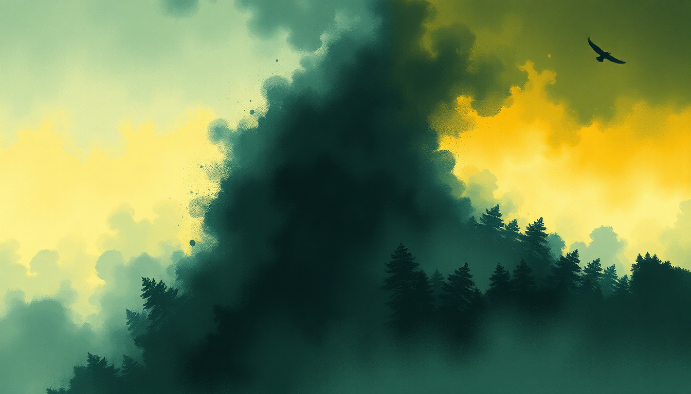 Fan-driven abstract illustration evoking the emotional arc of Bladecatcher by Mastodon