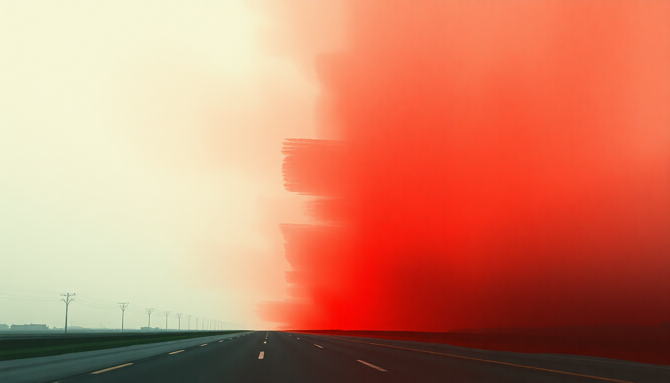 Fan-driven abstract illustration evoking the emotional arc of Blood on the Motorway by DJ Shadow