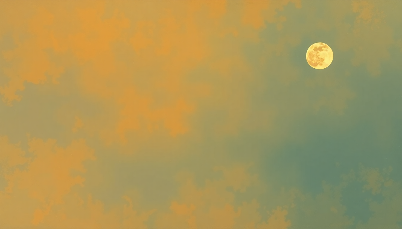 Fan-driven abstract illustration evoking the emotional arc of Blue Moon by Ahmad Jamal