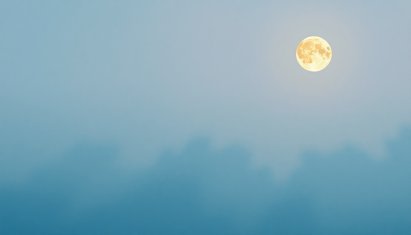 Fan-driven abstract illustration evoking the emotional arc of Blue Moon by Beck