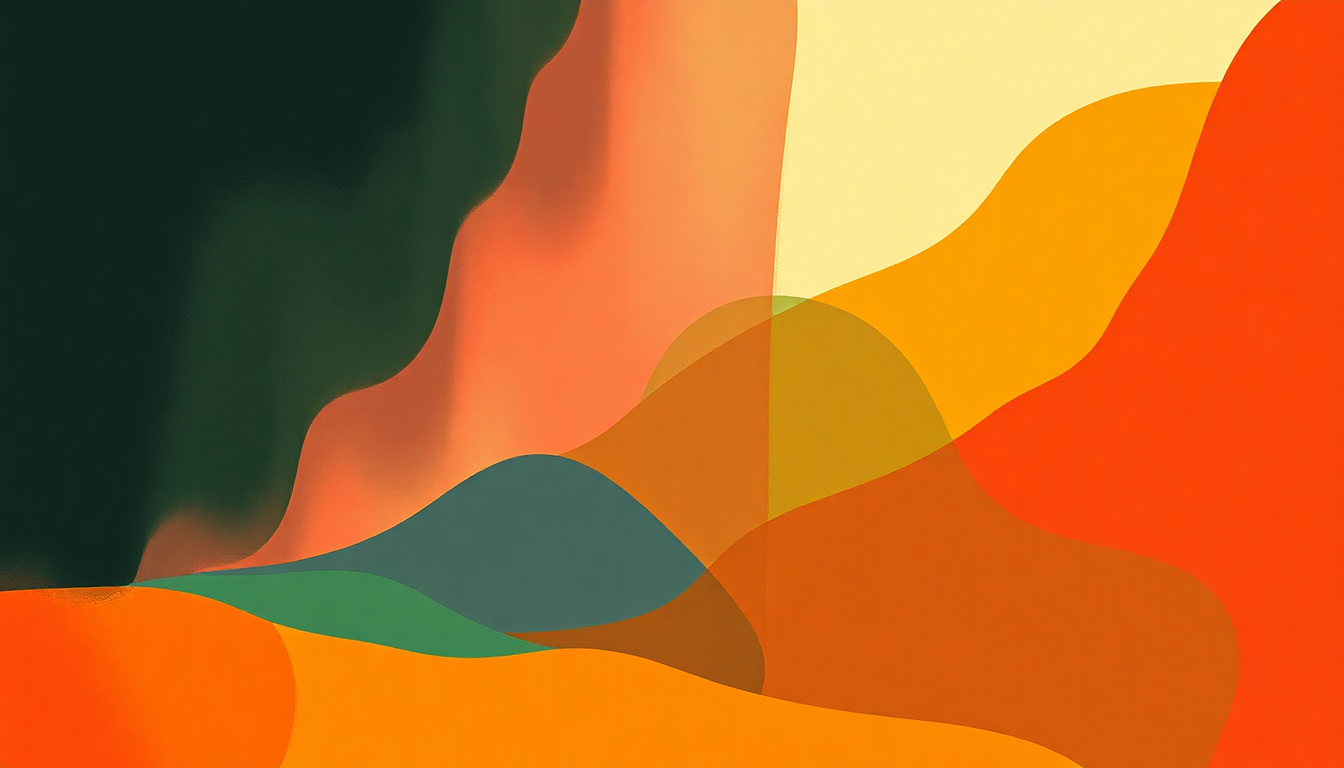 Fan-driven abstract illustration evoking the emotional arc of Bodies Made of by Parquet Courts