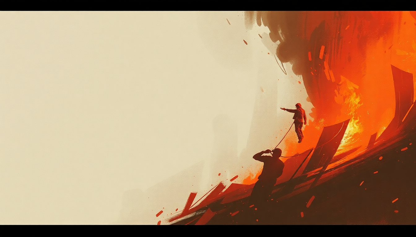 Fan-driven abstract illustration evoking the emotional arc of Bonfire by Childish Gambino