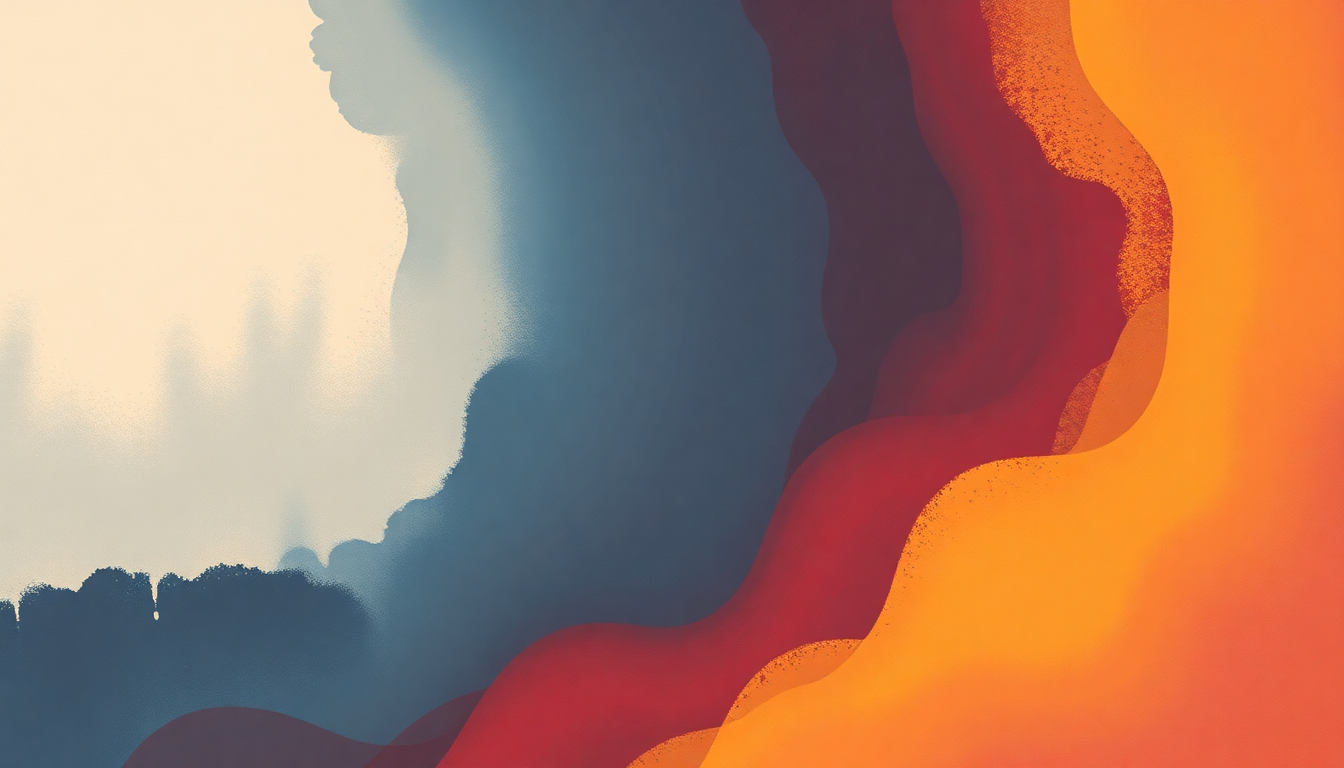 Fan-driven abstract illustration evoking the emotional arc of Bonita by J Balvin