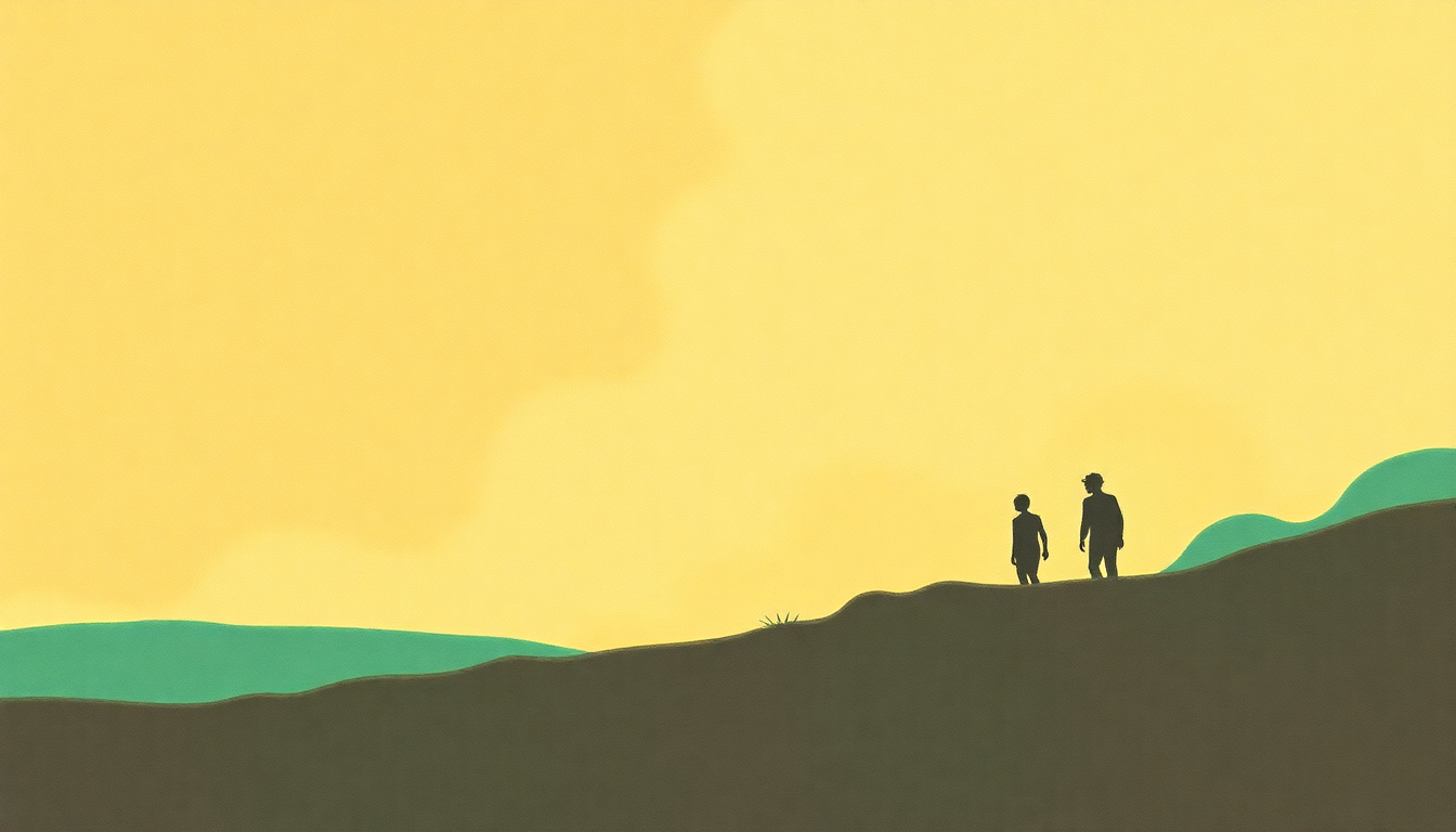 Fan-driven abstract illustration evoking the emotional arc of Boops Here to Go by Sly and Robbie