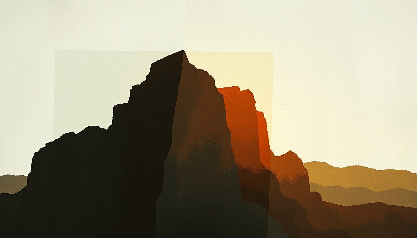 Fan-driven abstract illustration evoking the emotional arc of Borderland by Jimmie Dale Gilmore