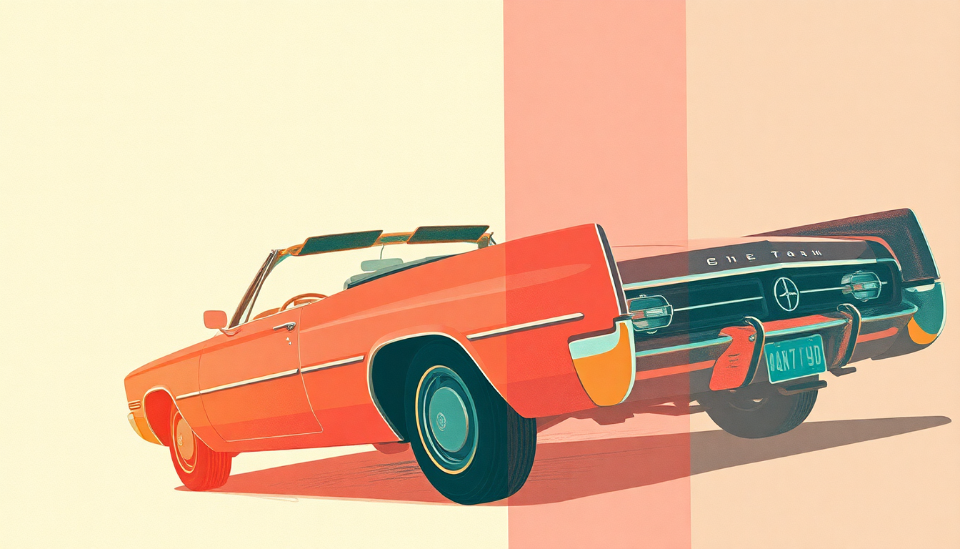 Fan-driven abstract illustration evoking the emotional arc of Brand New Cadillac by The Clash