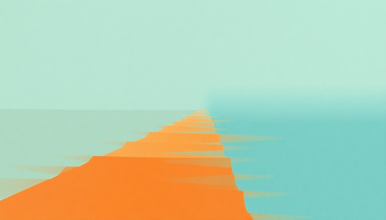 Fan-driven abstract illustration evoking the emotional arc of Bridge Over Troubled Water by Simon and Garfunkel