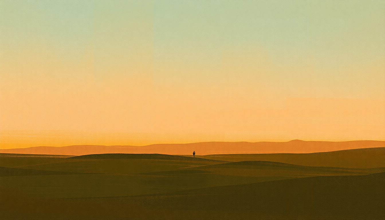 Fan-driven abstract illustration evoking the emotional arc of Broken Arrow by Buffalo Springfield