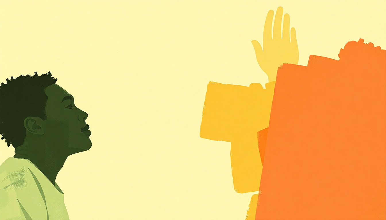 Fan-driven abstract illustration evoking the emotional arc of Buggin' Out by A Tribe Called Quest