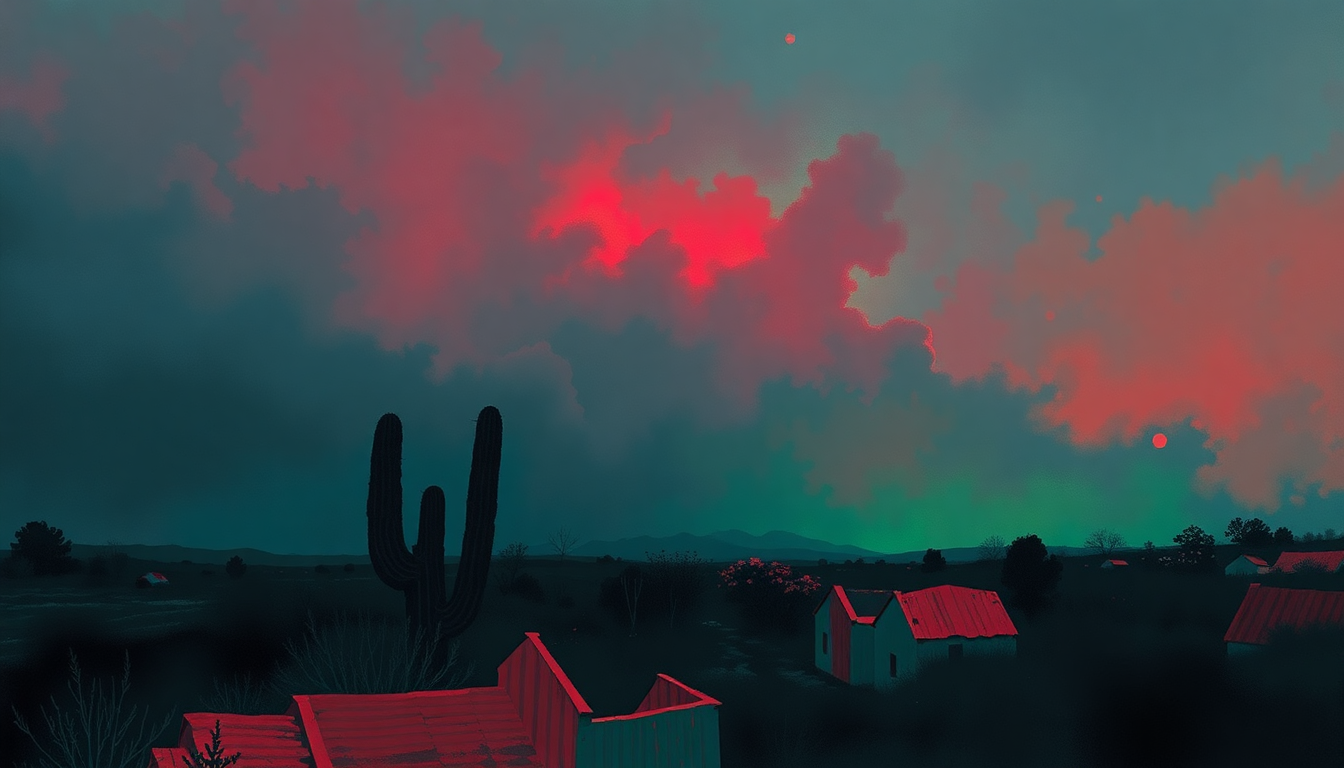 Fan-driven abstract illustration evoking the emotional arc of Cactus by Pixies