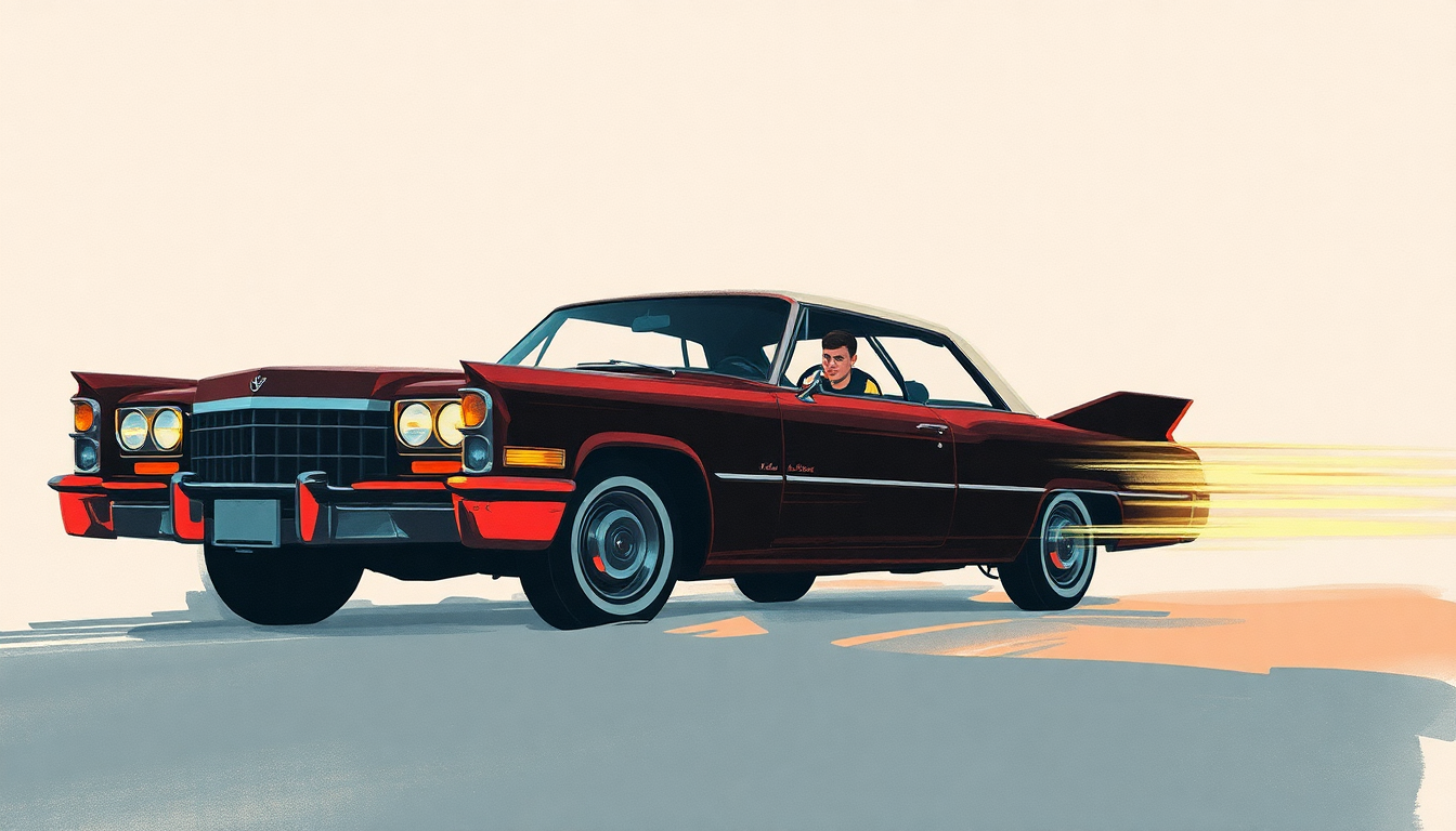 Fan-driven abstract illustration evoking the emotional arc of Cadillac Car by Bronski Beat