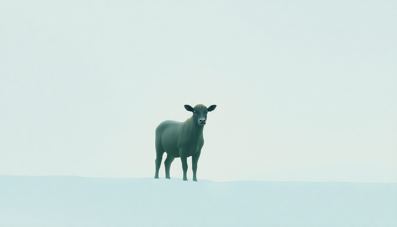 Fan-driven abstract illustration evoking the emotional arc of A Calf Born in Winter by Khruangbin